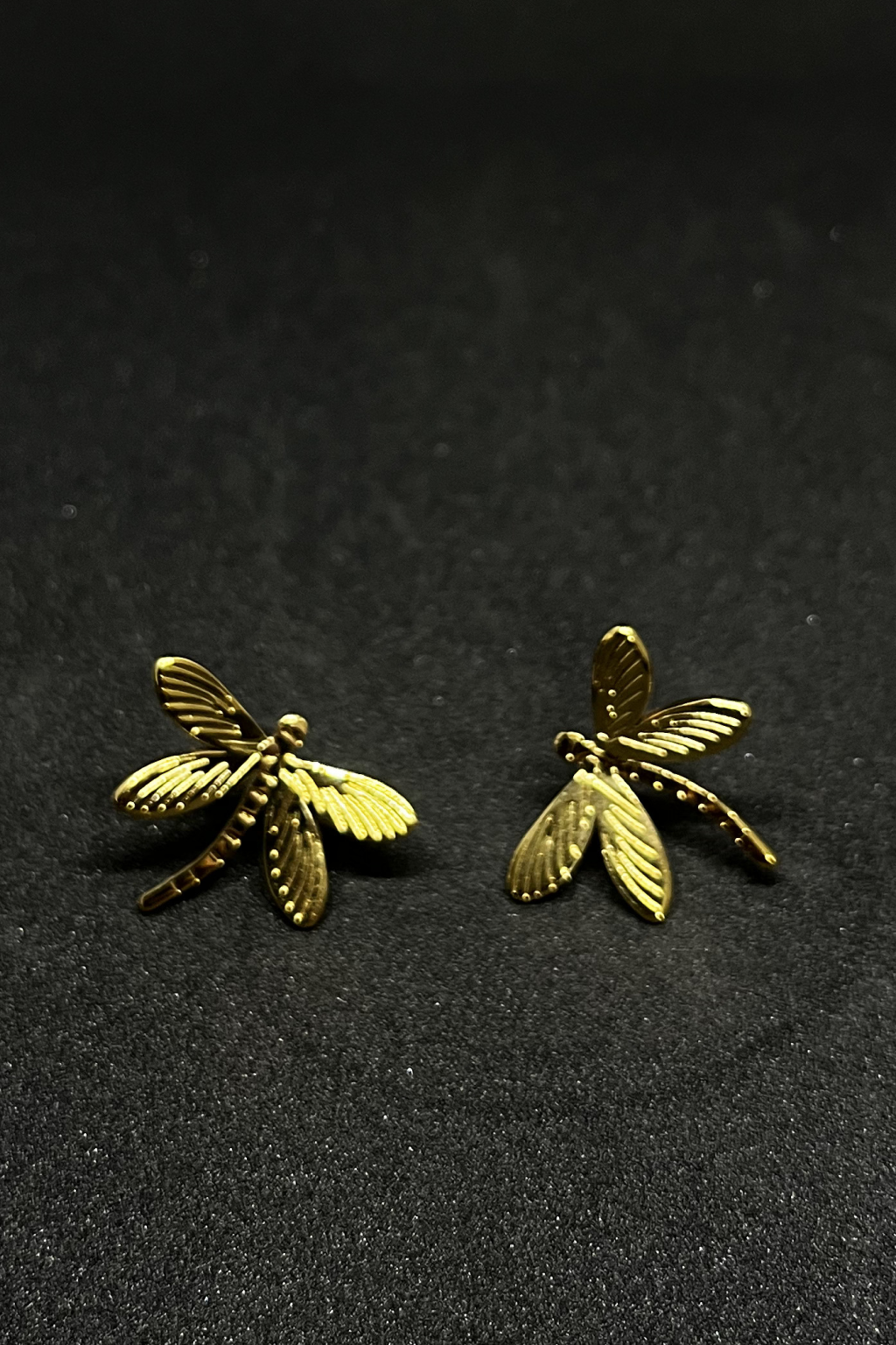 Gold dragonfly earrings