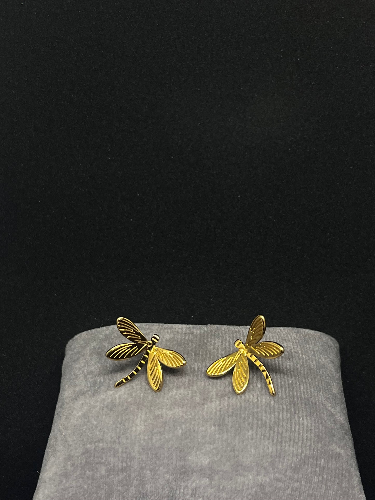 Gold dragonfly earrings