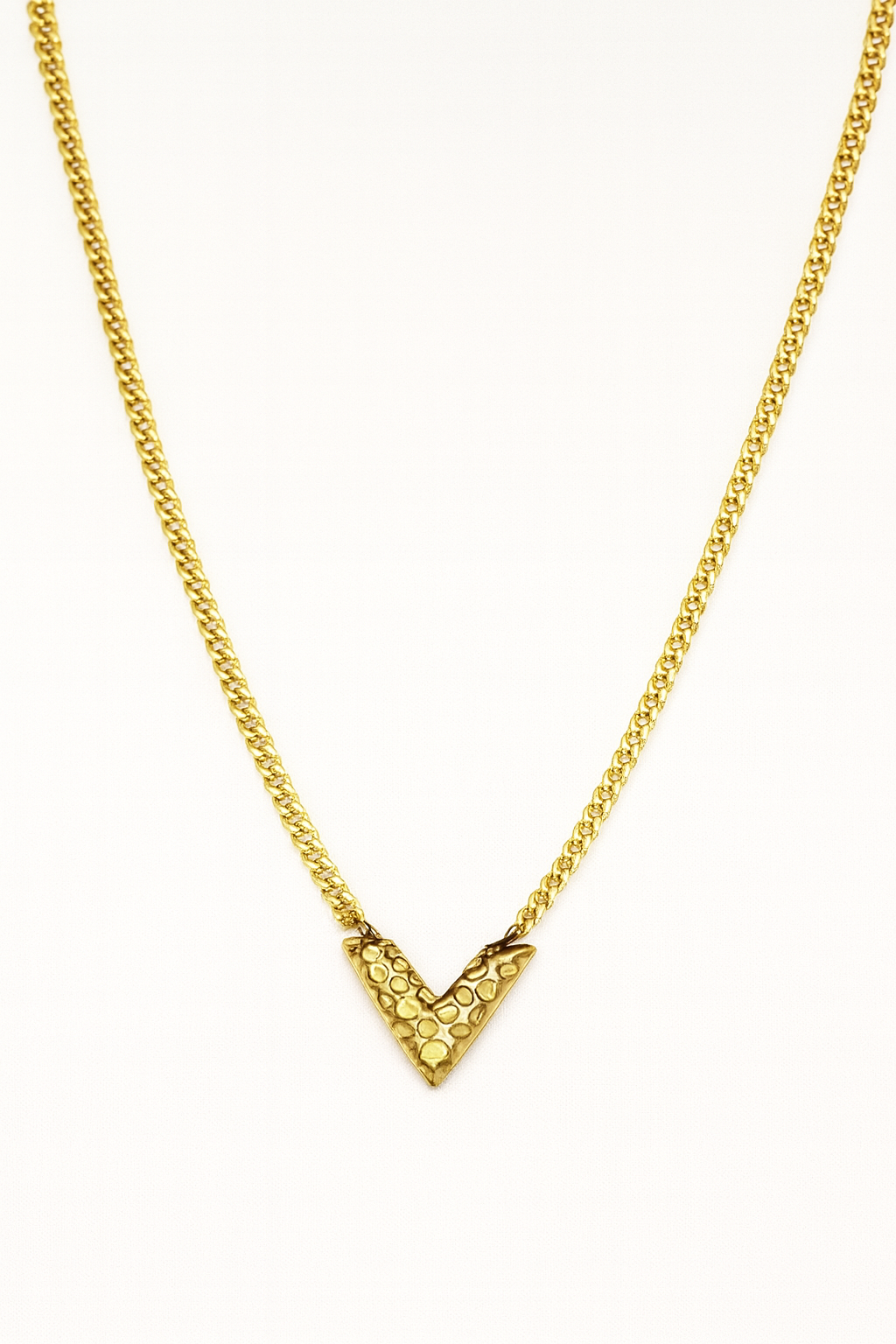 Gold V necklace