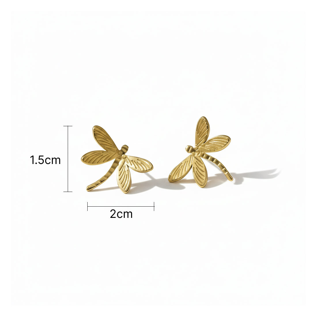 Gold dragonfly earrings