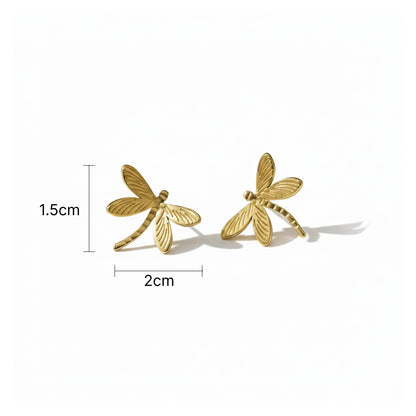 Gold dragonfly earrings