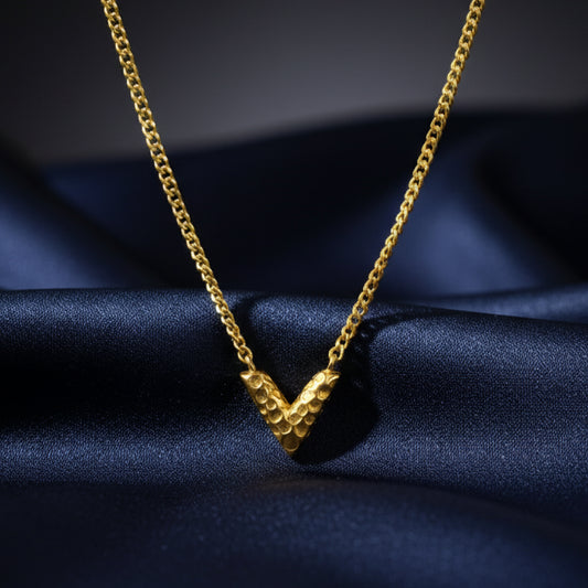 Gold V necklace