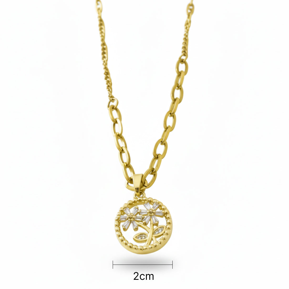 Golden Blossom Leaf Pendant