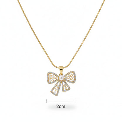 Golden Grace Bow Pendant
