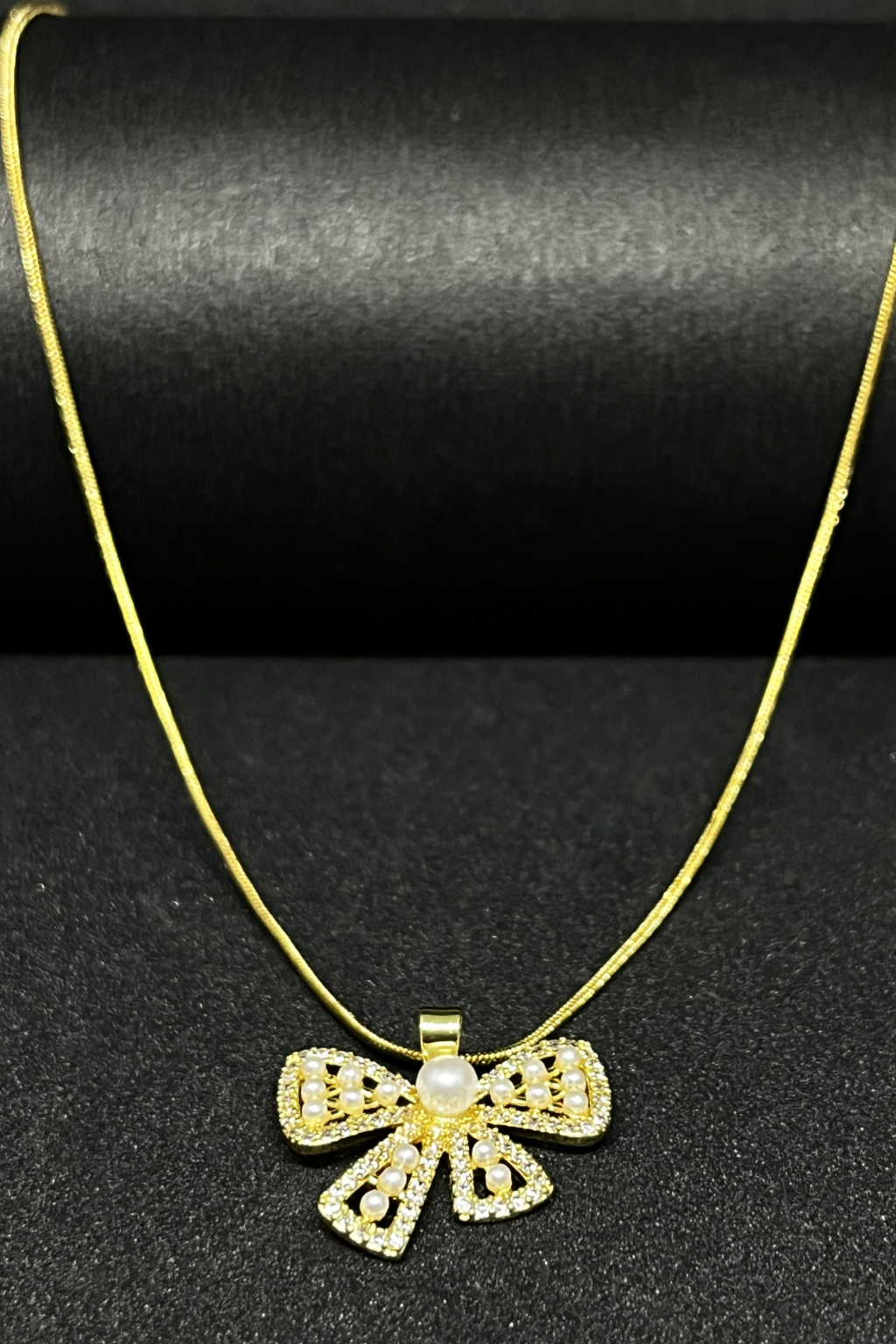 Golden Grace Bow Pendant