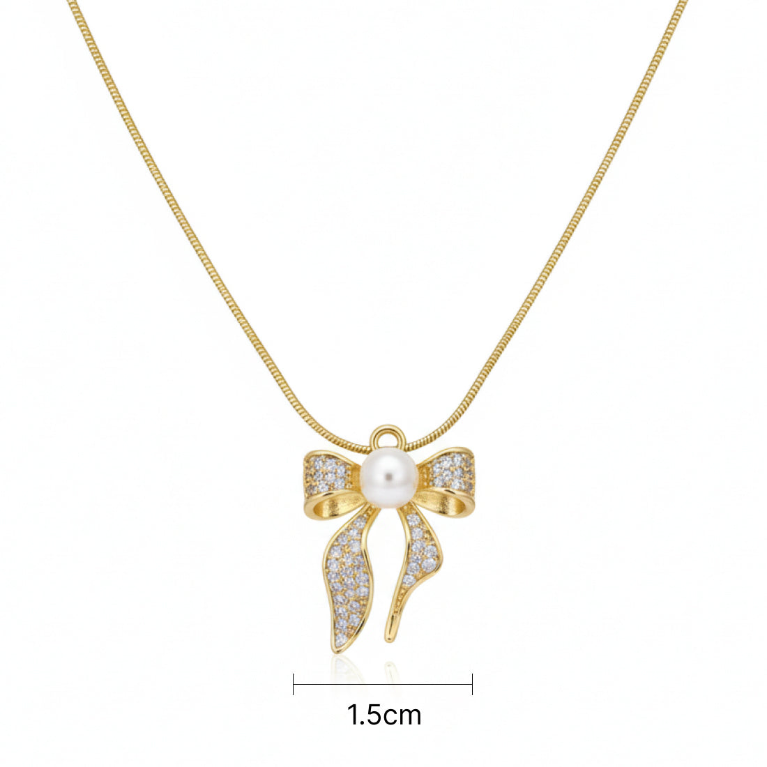 Pearl Glow Ribbon Necklace