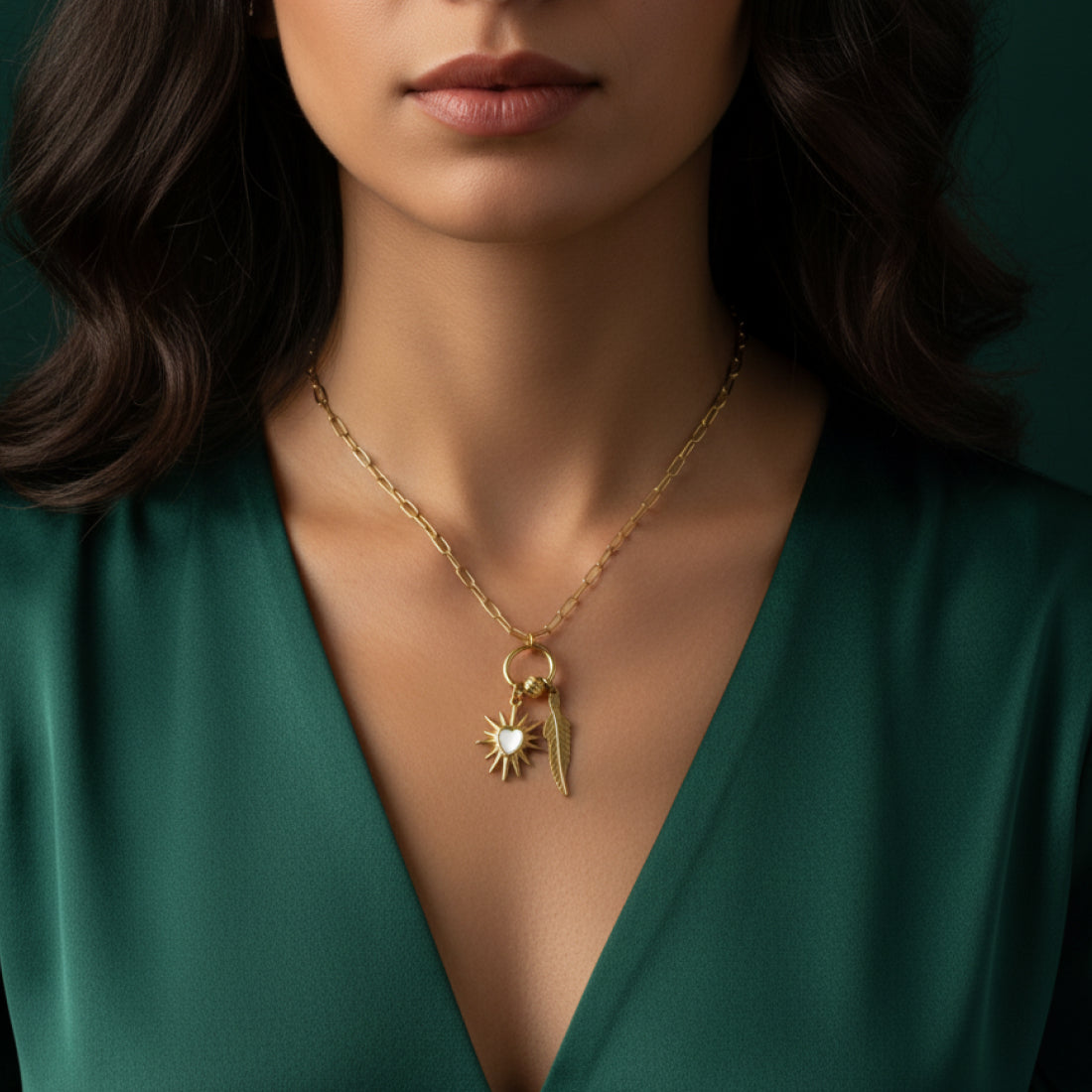 Sunburst Leaf Necklace