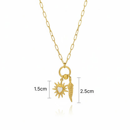 Sunburst Leaf Necklace