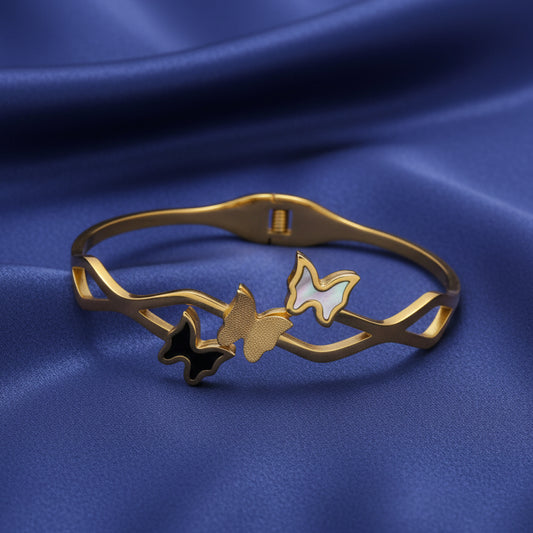 Butterfly Wings Gold Bracelet Cuff