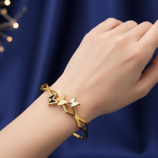 Butterfly Wings Gold Bracelet Cuff