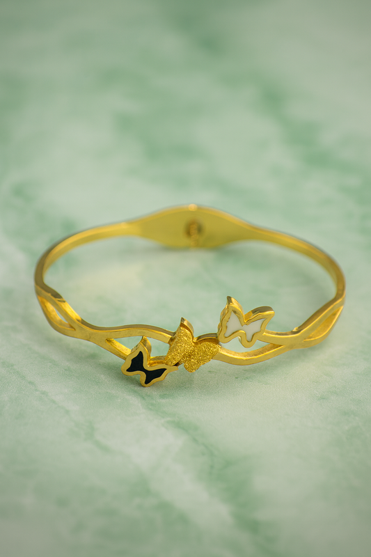 Butterfly Wings Gold Bracelet Cuff