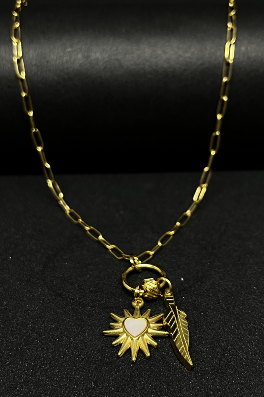 Sunburst Leaf Necklace