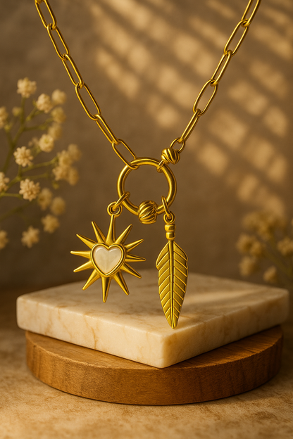 Sunburst Leaf Necklace