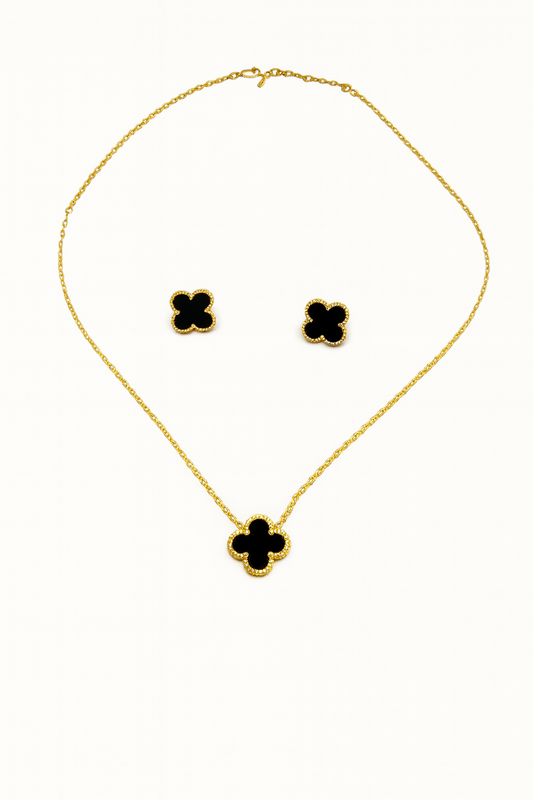 Black clover Pendant & earrings set