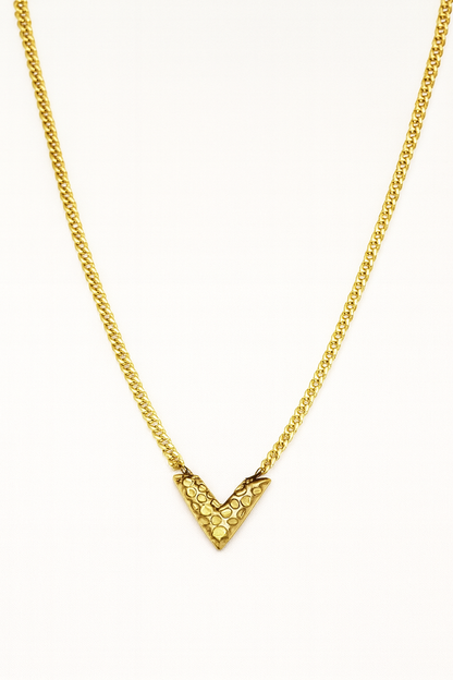 Gold V necklace