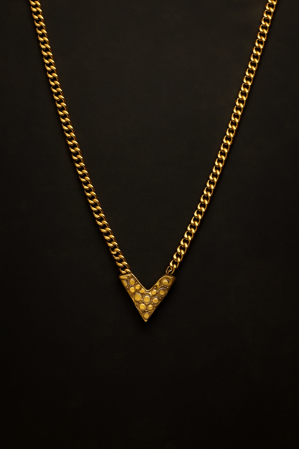 Gold V necklace