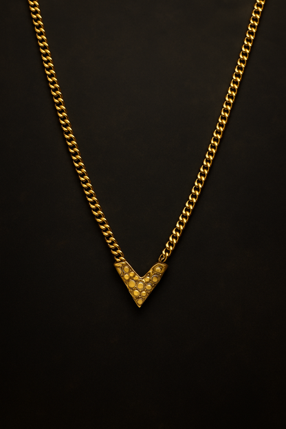 Gold V necklace